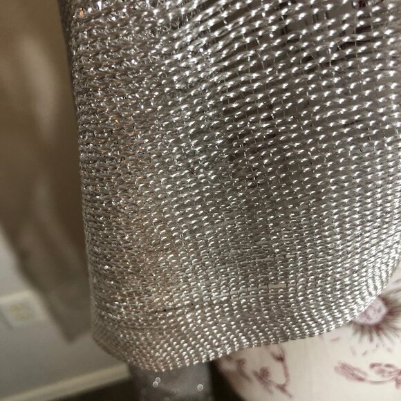 ✨ Kimberly C. Silver Metallic Fringe Scarf/Shawl - Picture 9 of 14